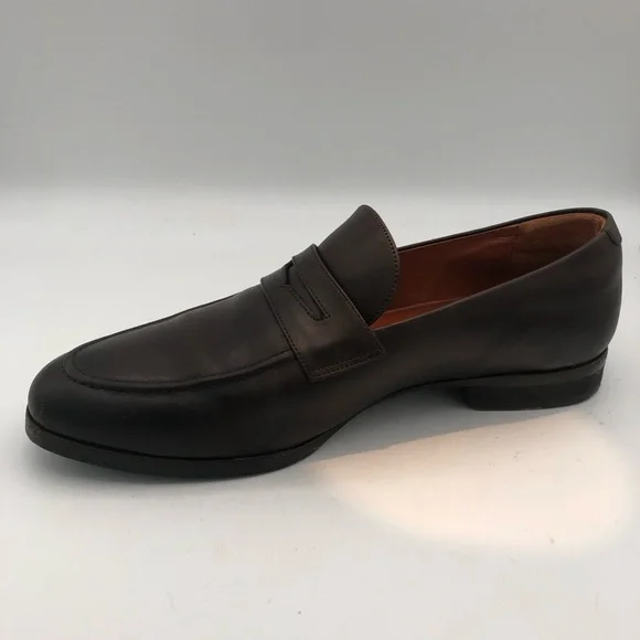 Wolf & Shepherd Men Size 10.5 Dark Brown Leather Penny Loafers Shoe